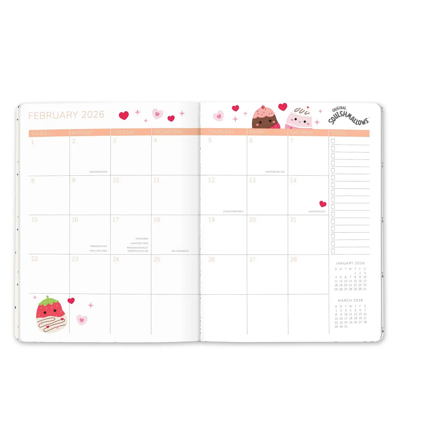 2026 Squish Squad Calendar & Planner – Monthly Agenda with Stickers, Bookmark & Pocket | 17-Month Squishmallows Planner