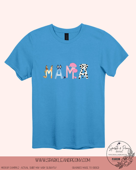 MAMA of a bluey fan graphic tee