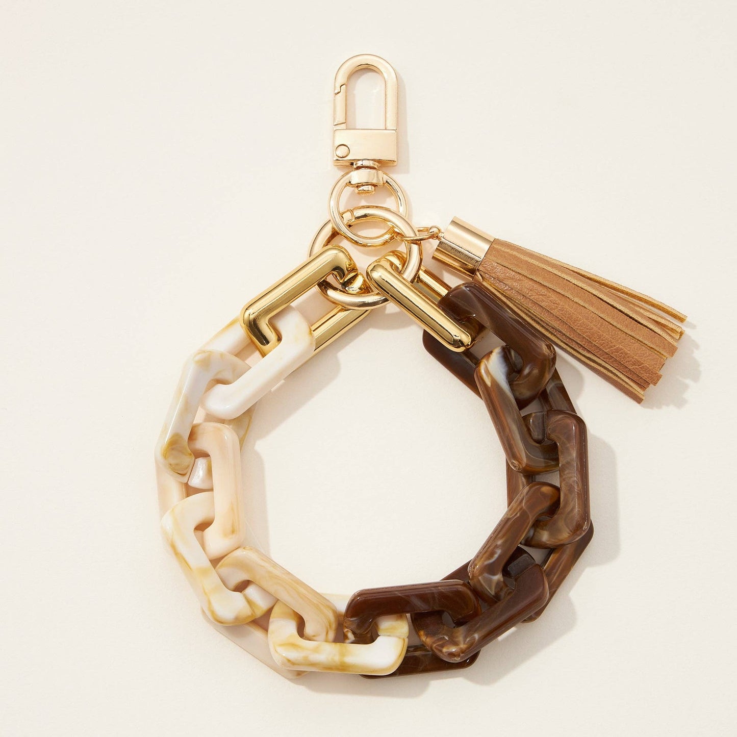 Acrylic Chain Link Tassel Keychain Bracelet