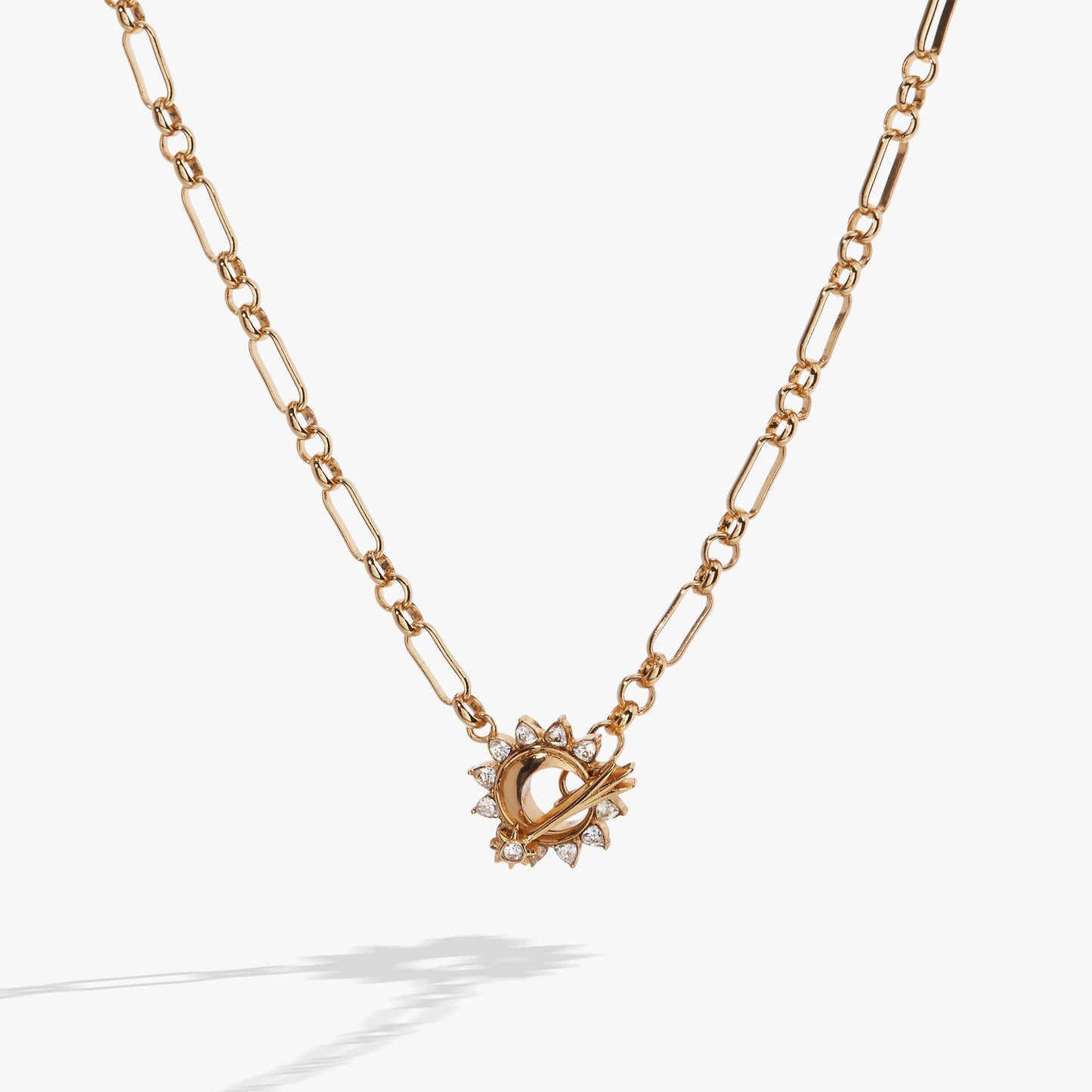 Celestial Moon & Shooting Star Toggle Necklace
