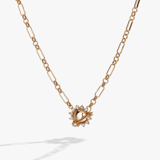 Celestial Moon & Shooting Star Toggle Necklace