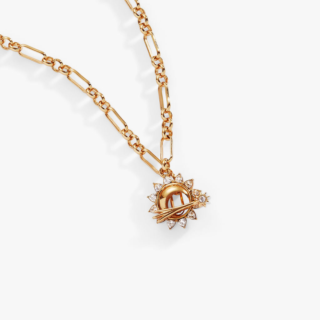 Celestial Moon & Shooting Star Toggle Necklace