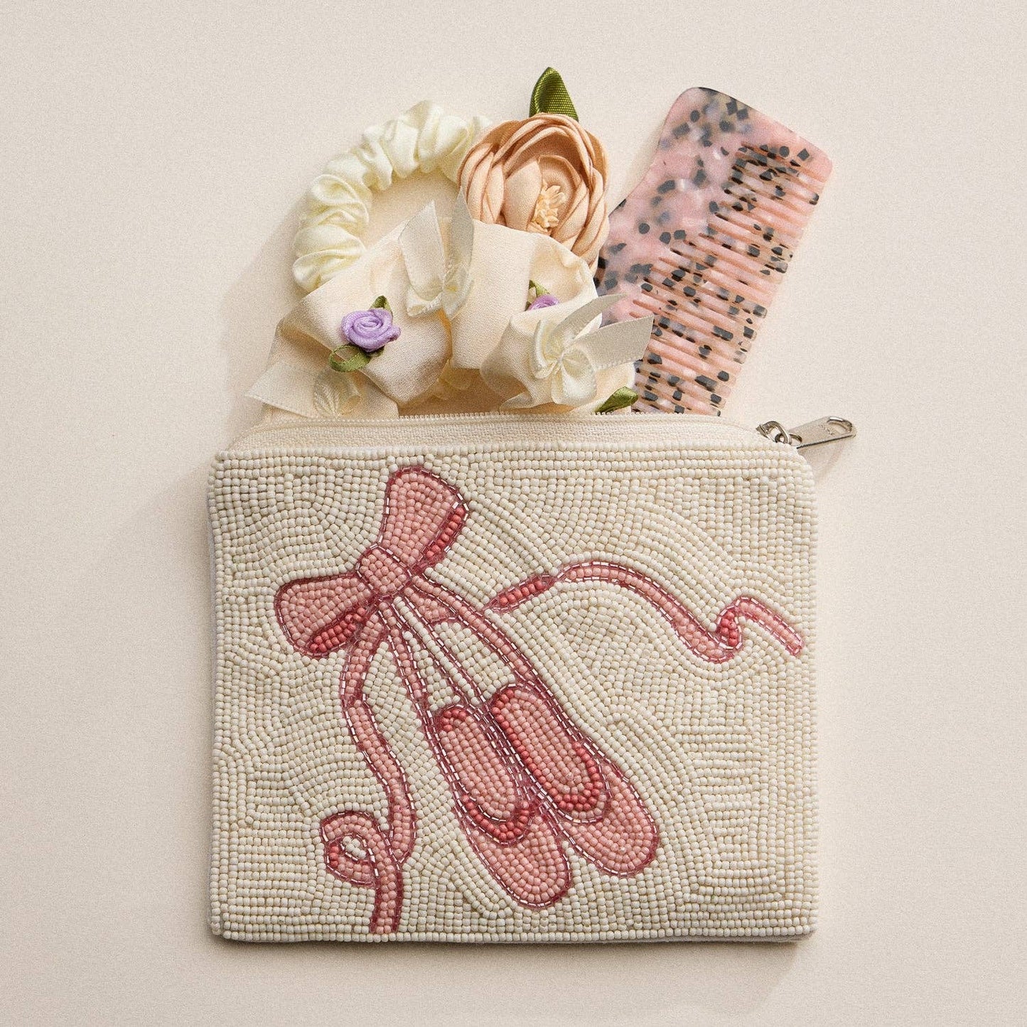 Seed Beaded Ballet Shoes Coin Pouch | Christmas Coin Pouch
