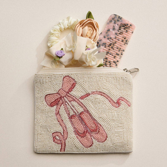 Seed Beaded Ballet Shoes Coin Pouch | Christmas Coin Pouch
