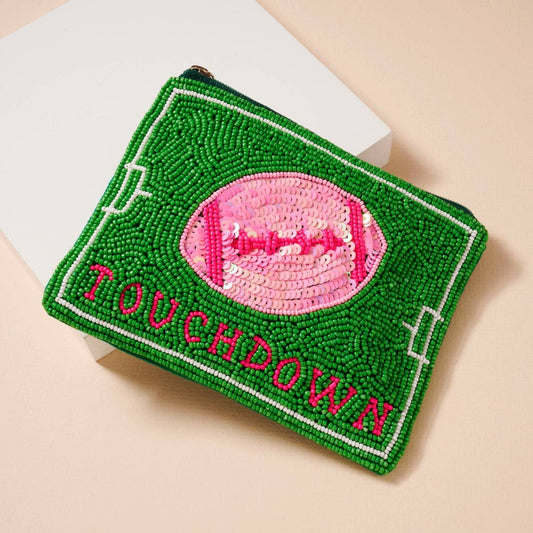 Beaded Touchdown Coin Pouch | Football Essentials