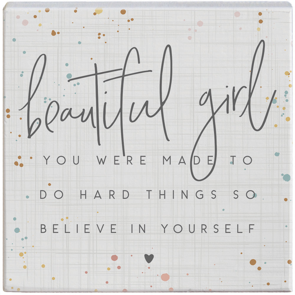 Beautiful Girl wooden gift block