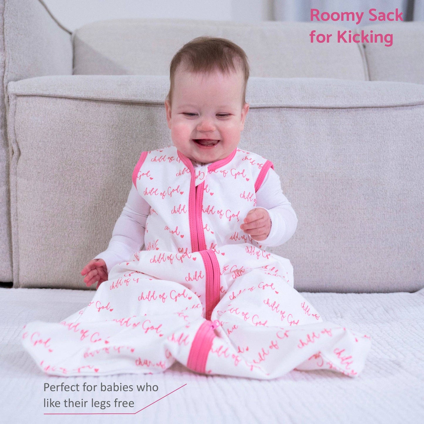 Organic Cotton Sleep Sack 0.5 TOG Pink Child of God