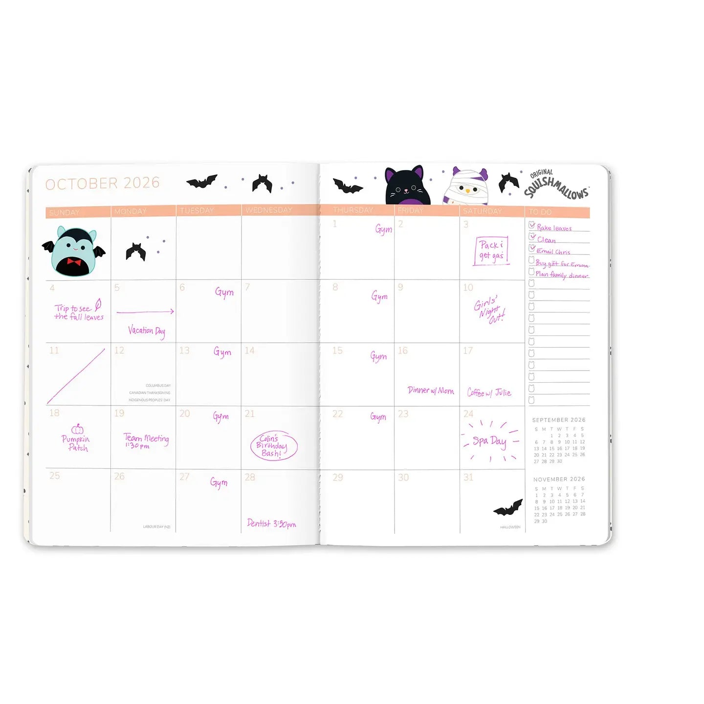 2026 Squish Squad Calendar & Planner – Monthly Agenda with Stickers, Bookmark & Pocket | 17-Month Squishmallows Planner
