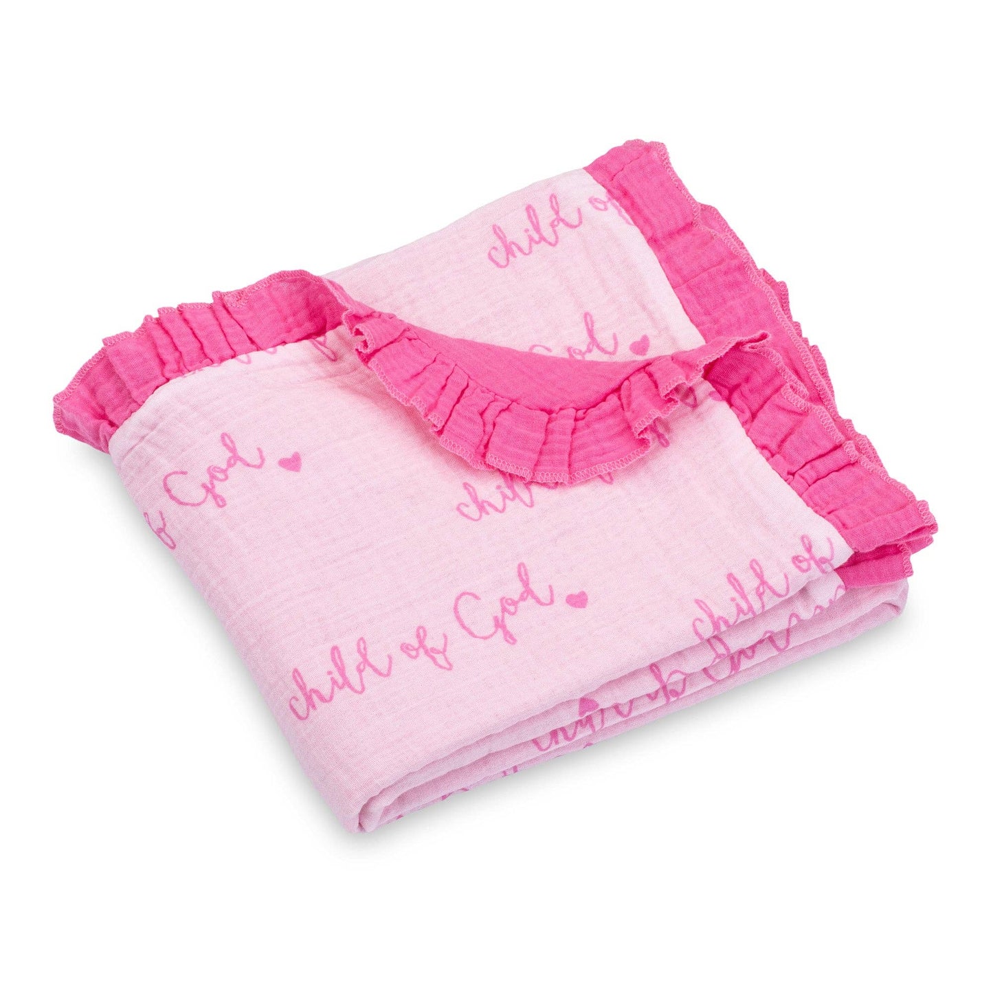 Muslin Quilt Baby & Kids Ruffle Blanket Pink Child of God