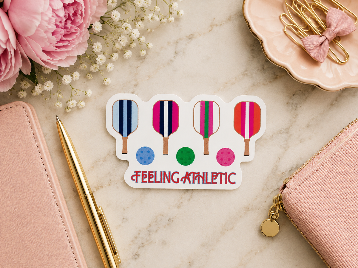 Feeling Athletic Sticker | Colorful Sports Paddle Vinyl Sticker | Fun Athletic Sticker