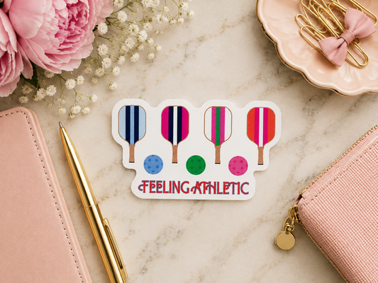Feeling Athletic Sticker | Colorful Sports Paddle Vinyl Sticker | Fun Athletic Sticker