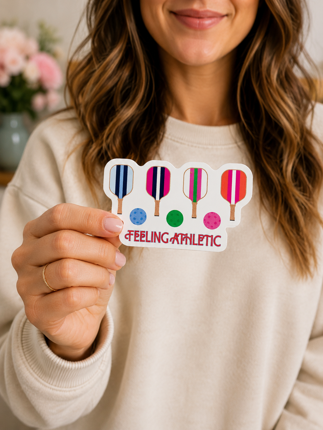 Feeling Athletic Sticker | Colorful Sports Paddle Vinyl Sticker | Fun Athletic Sticker