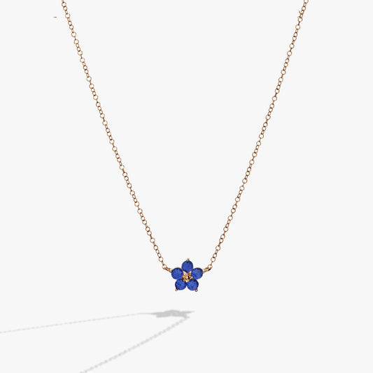Crystal Forget-Me-Not Flower Necklace