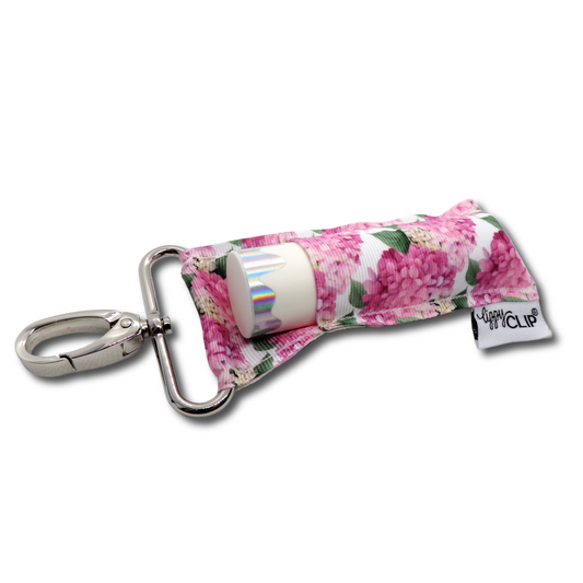 Hydrangeas LippyClip KISS for larger lip balms, essential oil rollers, etc.