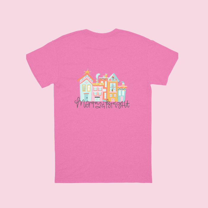 Merry Christmas in the village graphic tee