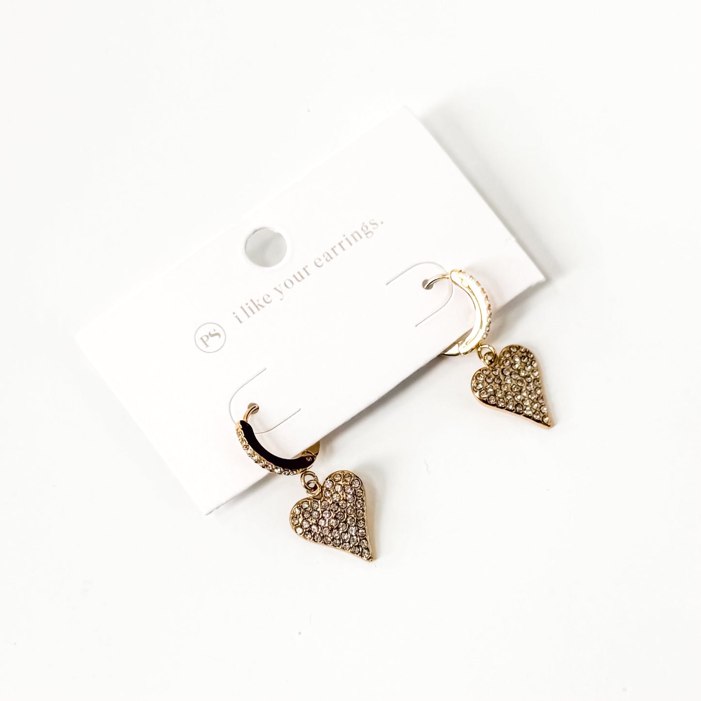 Pax Pave Heart Huggie Hoop - WATERPROOF
