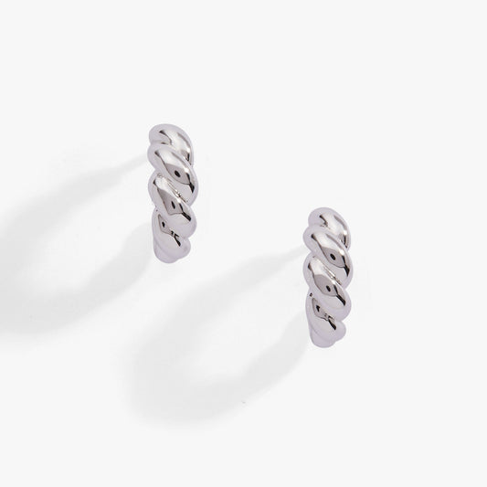 Puffy Rope Textured Huggie Hoop Earring