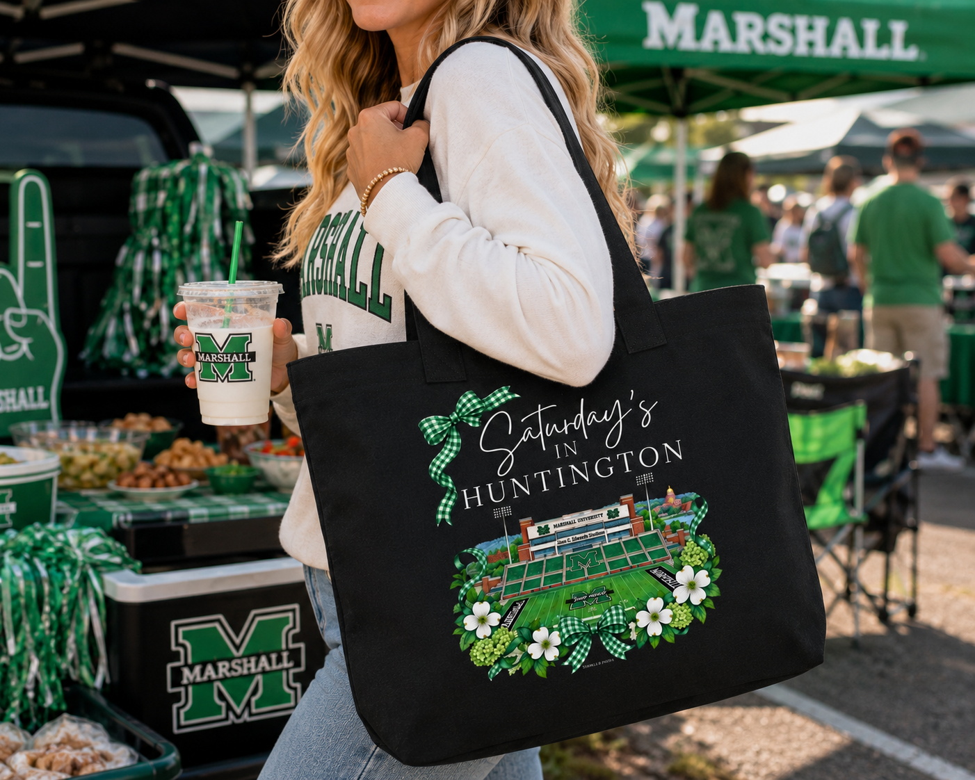 Saturday’s in Huntington Tote Bag | Marshall Game Day Canvas Tote