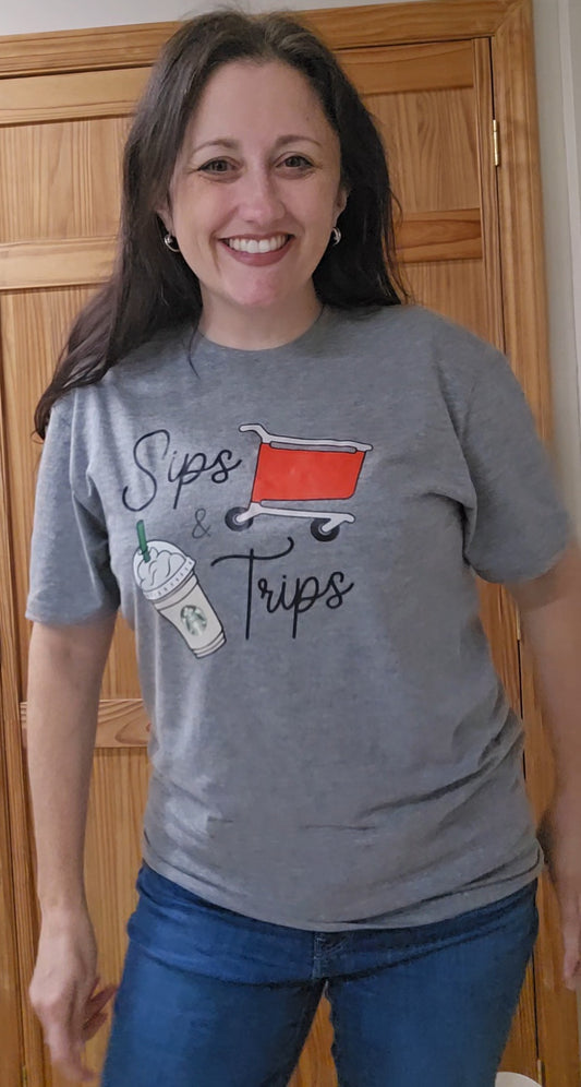 Sips and trips graphic tee
