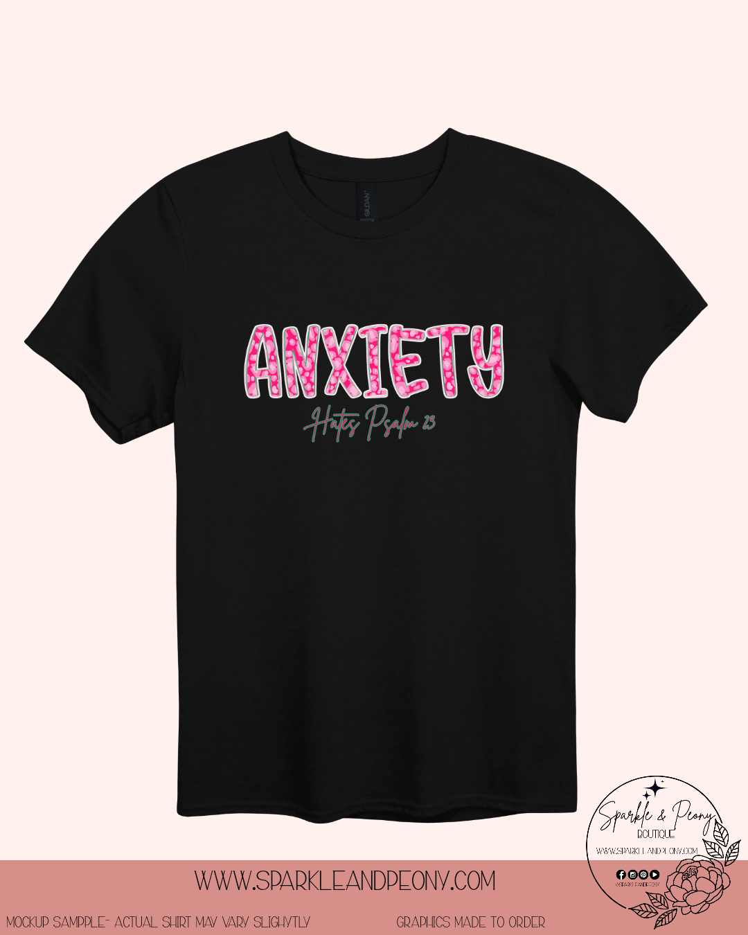Anxiety hates psalm 23 graphic tee
