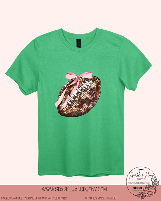Footballs sparkle too graphic tee