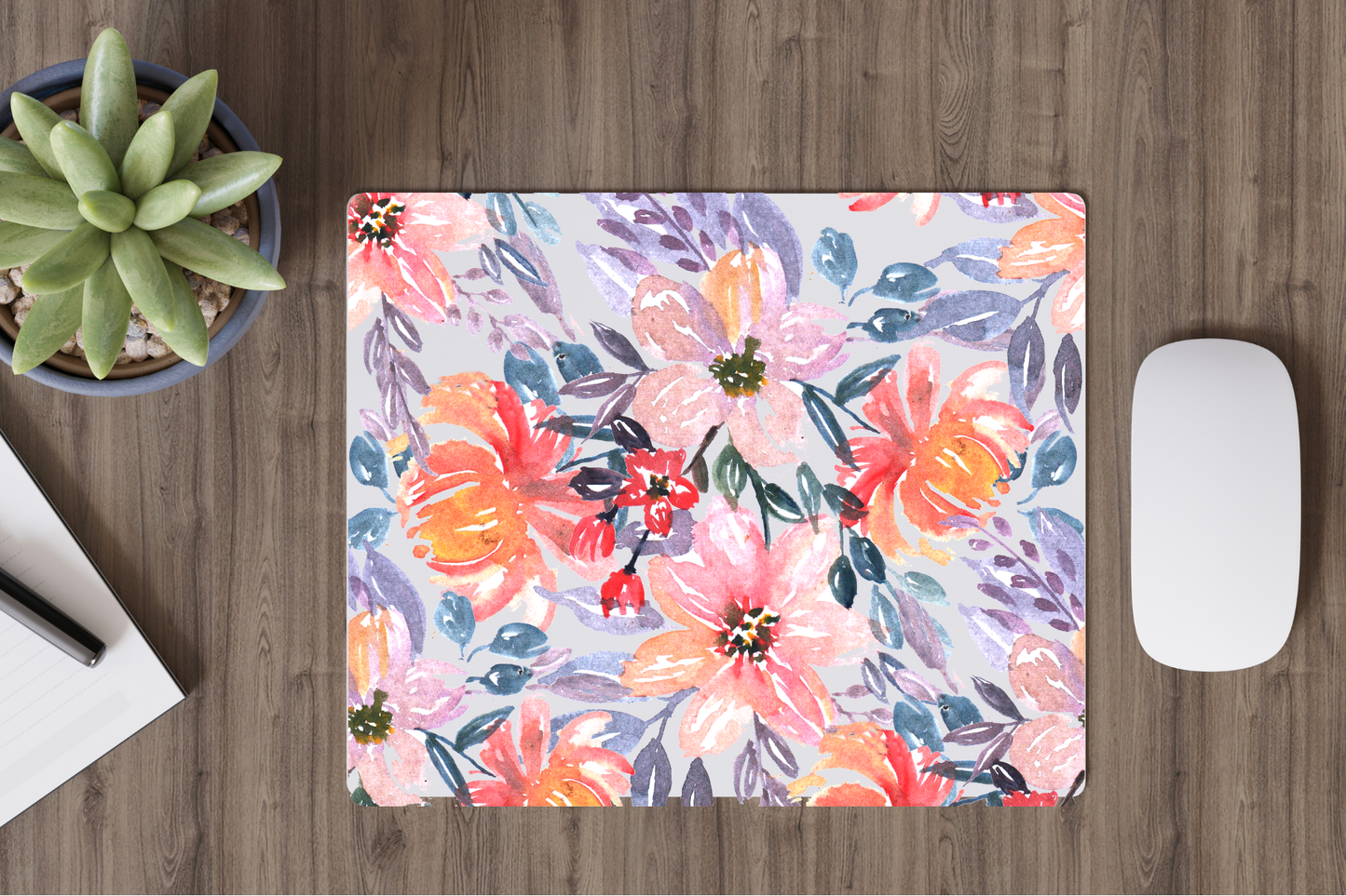 Watercolor garden mousepad- desk accessory- office accessory- stylish office