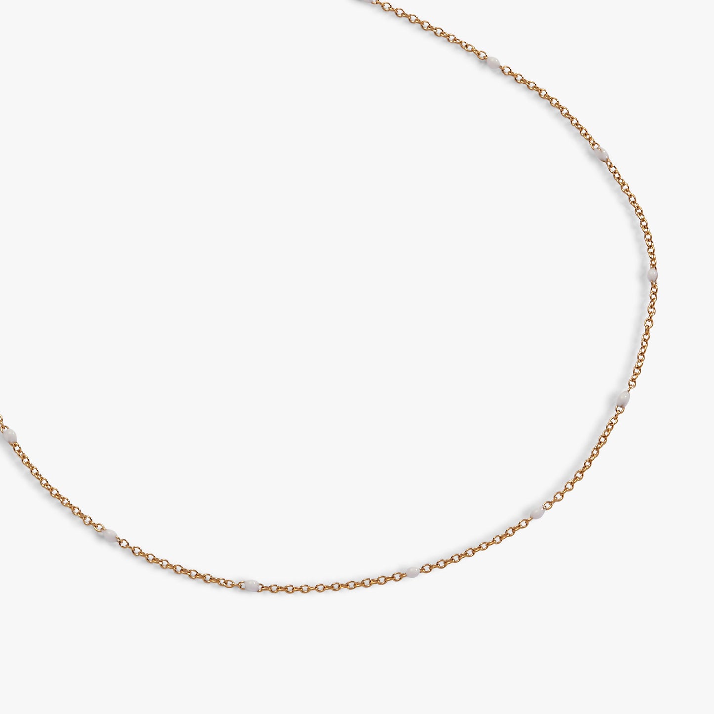 Enamel White Dot Chain Necklace