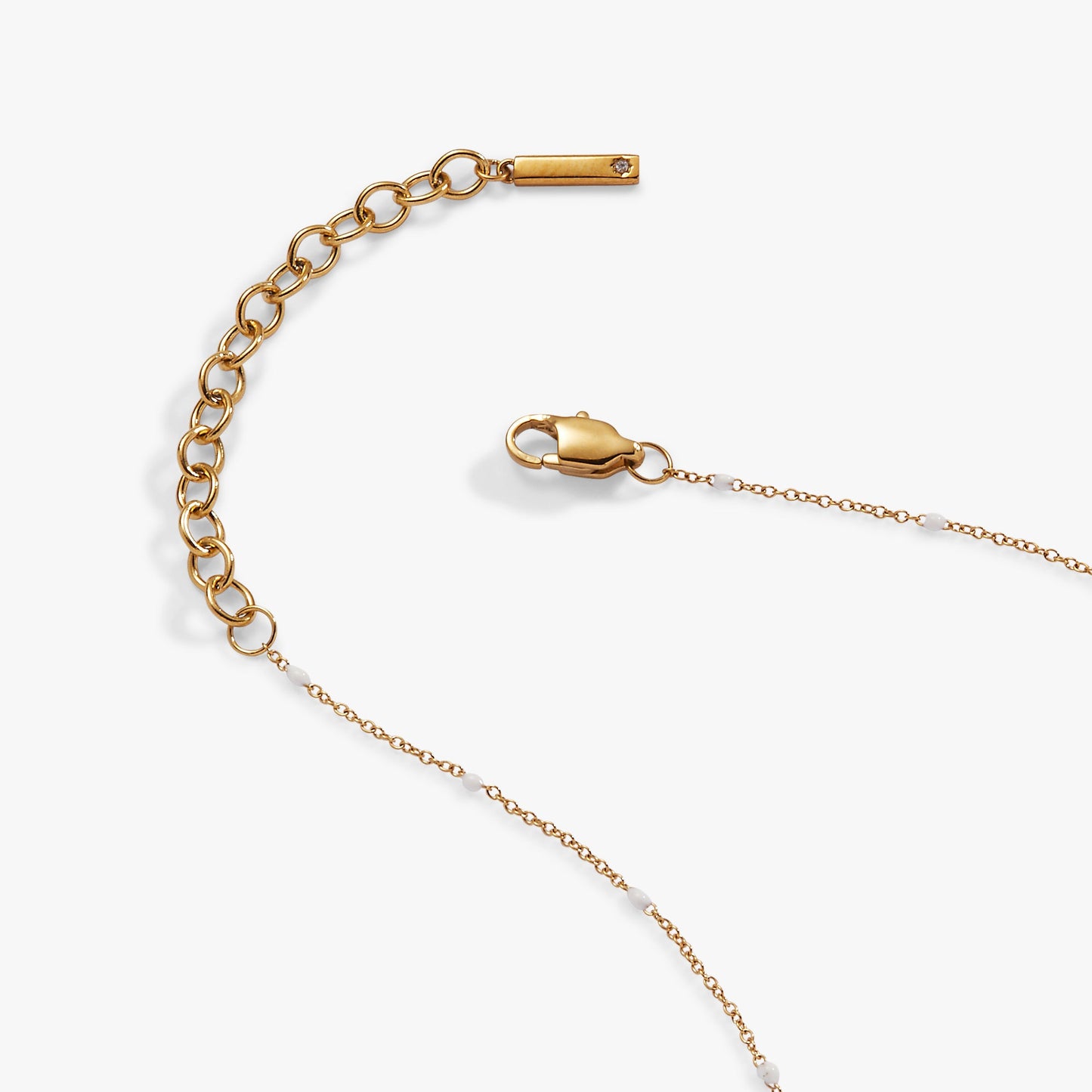 Enamel White Dot Chain Necklace