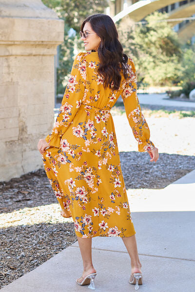 Here comes the sun - Floral Tie Back Flounce Sleeve Dress