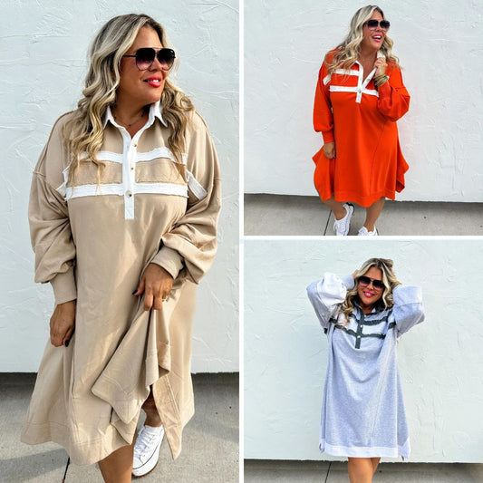 PREORDER: Varsity Lounge Dress In Three Colors